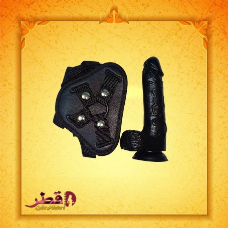 Strap On Dildo Harness with Big Black Dildo Vibrator SO-027